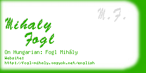 mihaly fogl business card